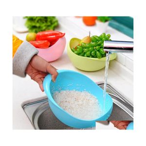 Altro Organizzazione per la conservazione della cucina Plastica per uso alimentare Riso Fagioli Piselli Lavaggio Filtri Cestini Setaccio Essiccatori Gadget per la pulizia Accessori Dhcdq