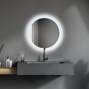 Mirrors LED Lighted Bathroom Wall Mounted Mirror With High Lumen Anti Fog Separately Control Dimmer Function Home Furnitures