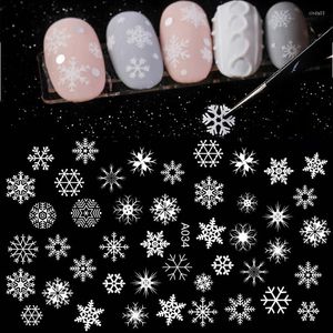 Nail Stickers Winter Xmas 3D Sticker Christmas Elk Santa Snowflake Cartoon Slider Design Polish Nails Decals Art DIY Decor