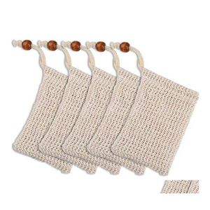 Bath Brushes Sponges Scrubbers Natural Exfoliating Mesh Soap Saver Sisal Bag Pouch Holder For Shower Foaming And Drying Fast Dhs Dh6At