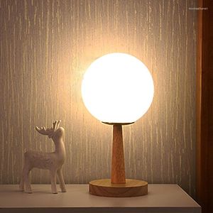 Table Lamps Nordic Reading Lamp White Glass Night Light Warm Bedroom Beautiful Remote Control Modern Simple Creative Nightstand Lights