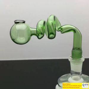 Color spiral S cooking pot glass bong water pipe Titanium nail grinderGlass Bubblers For Smoking Pipe Mix Colors