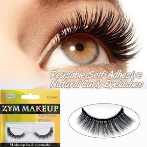 False Eyelashes 1Pair Self-adhesive Glue Free Faux Mink No Residue On The Skin 3D Reusable Natural Long Eyelash Makeup