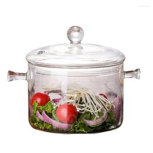 Миски 1300 мл творческого супа прозрачная стеклянка салат с лапшой