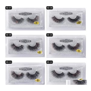 Falska ögonfransar HANDAIYAN 6D NATURLIG TICK CURLY LÅNG EYE LASHES WISPY MAKEUP BEAUTY EXTENSION TOOLS Handmade 3D Mink Lash Dhs Drop Dhfxy