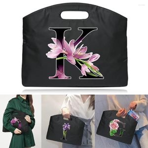 Bortkyror 26 Flower Color Letter Printed Portfölj Business Conference Document Office Laptop Bag Travel Handväskor Material Arrangör Tote