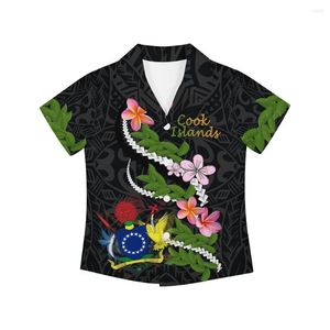 Camisas casuales para hombres hawaiian frangipani impresión en v-cuello camisa para niños poliéster playa algodón manga corta de manga corta 2023 para