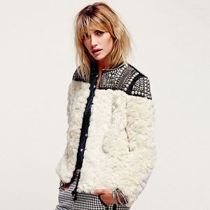 Frauen Pelz Frauen Winter Fleece Mantel 2023 Streetwear Fashion Niet Perlen Design Baumwolle gefütterte Jacke