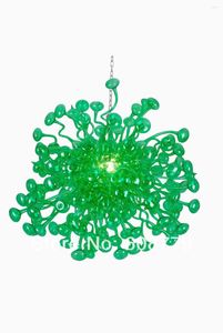 Lampadari Lampadario decorativo in vetro colorato mini cristallo verde con montaggio a filo