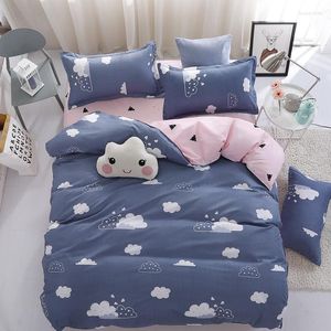 寝具セット漫画の雲のプリントベッドカバーセットキッズガール布団大人の子供のシートと枕カバーcomforter61038