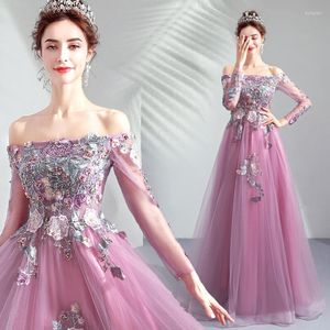 Ethnische Kleidung, lila Stickerei, Abendpartykleid, elegantes Strass-Cheongsam, Vintage-Verband, Perlen, Qipao, verträumte Prinzessinnenkleider