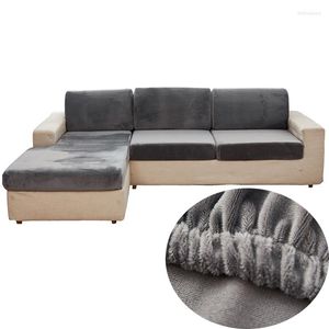 Pokrywa krzesełka 1PCS Velvet Sofa Poduszka do salonu Elastyczna ochrona Funtuera Grey Blue Fotot Couch Couch Cover Straps Cierscover