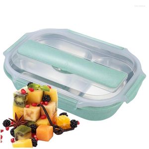 Geschirr-Sets, Lunchbox-Behälter, Bento-Behälter aus Edelstahl mit 3 Fächern, großes Fassungsvermögen, Thermo-Lunchbox-Stil