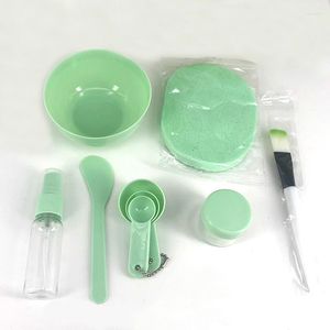 Badtillbehör set 9 st/set diy ansiktsmask blandning skål borste stick sked ansiktssked hudvård verktyg kit skönhet levererar tjej kvinnor