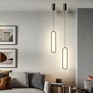 Kolye lambaları Modern Işıklar Nordic İç Mekan Aydınlatma Armatürleri Mağaza lambası 12W LED Yüzük Dekorasyonu Ev Tavan Avizesi Bedoom için