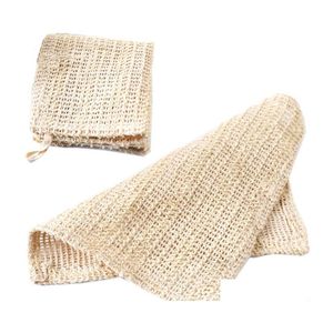 Spazzole da bagno Spugne Scrubbers 25Cm Sisal naturale Portasapone Asciugamani in rete Panno esfoliante per viso e corpo Drop Delivery Home Garde Dhmmy