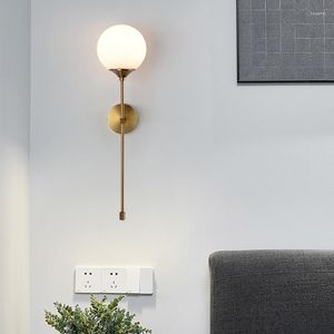 Lampy ścienne nordycka szklana kula złota salon sypialnia sconce lampa kuchnia kuchnia bar restauracyjna dekoracje oświetlenia