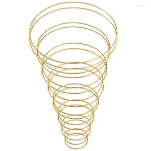 Dekoracyjne figurki 16PCS Pierścienie łapacze marzeń 8 Rozmiar metalowe obręcze dla snówce złota wieniec pierścień Macrame Pierścień DIY Craft Hoop