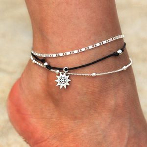 Anklets ZOSHI Multi Layer Rope Chains Anklet For Women Summer Beach Barefoot Sandals Foot Chain Jewelry Leg Ankle Bracelets