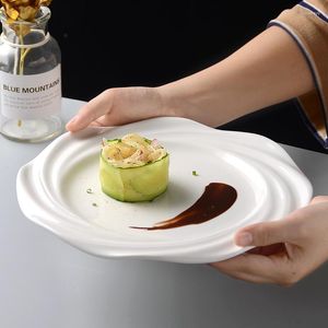 Talerze Pure White Western Dinner Plate makaron śniadanie Ceramiczne danie domowe Restauracja Deser Creative Snack