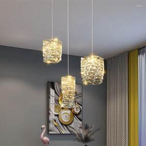 Hängslampor LED Crystal Lights för matbord sovrum sovrum belysning modern enkel inredning inredning gång korridor suspenderad