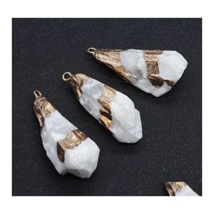 H￤nghalsband naturliga irregar vit kristall pendum helande smycken reiki f￶r m￤n och kvinnor l￤mplig ￤delsten diy makingpendant d ott1b