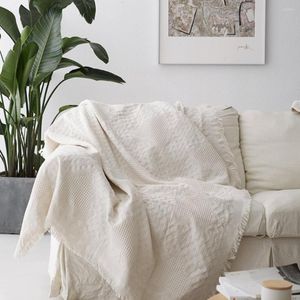 Chair Covers White Sofa Towel Soft Couch Cover Knit Throw Blanket With Tassel Armchair Slipcover Protector Home Decor