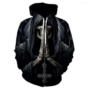 Herrtröjor mode och kvinnors 3D hoodie skalle tryck huvtröja med hiphirt hip hop tops damer kläder jackor