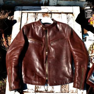 Giacche da uomo Sarto asiatico Brando J-78 Taglia Super Top Quality Japan Tanned Heavy Batik Horse Leather Classic Vintage Rider Jacket