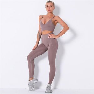 Active Set Women Outfits Cami Crop Tops and Sport Legings Yoga Set Two Pieces Sportwear Solid Fitness Gym Clothing Tights Sport