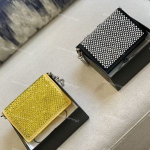 Mini-Ketten-Geldbörse, modische Damen-Geldbörsen, Diamant-Quadrat-Clutch-Taschen, Geldbörse, Umhängetasche, Umhängetasche, Schnallen-Design, 2-Farben-Box-Paket