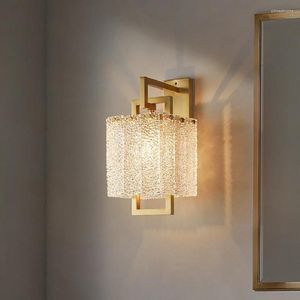 Wall Lamp Nordic Crystal Light Luxury Copper Sconce Interior Creative Bedside Living Room Decor Aisle Corridor Stair