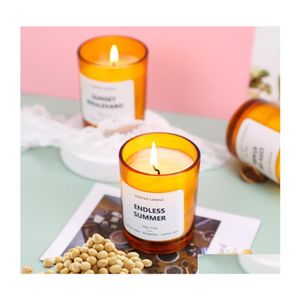 Candles Soy Wax Scented Candle Gradient Glass Smokeless Scenteds Decorative P O Cup Jar Inventory Wholesales Drop Delivery Home Garde Dhaoj