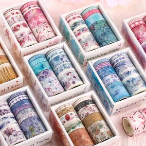 Hediye Sargısı 10 PCS Deniz ve Orman Serisi Washi Bant Seti Japonca Kağıt Çıkartmaları Scrapbooking Çiçek Yapıştırıcı Washitape Stabari