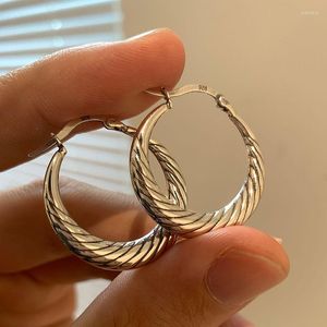 Hoop Earrings Minimalist Twist Circle Female Vintage Fashion Geometric Earring For Women Men Hip Hop Jewelry