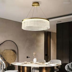 Lâmpadas pendentes da sala de estar nórdica lustre de cristal lustre de teto lâmpada de cozinha villa interior luzes LED