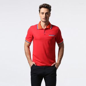 Polos masculinos de verão masculino listra de cor de solavanco é código de lapela lazer camisas polo apertadas com roupas de mangas curtas