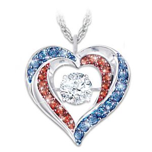 Pendant Necklaces 8Seasons Sweet Heart Necklace Colorful Rhinestone Silver Color Chains Choker Women Wedding Party Anniversary Jewelry