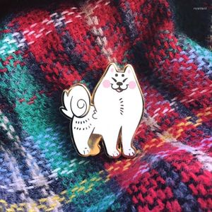 Brooches Cute Smile White Pet Dog Kawaii Samoyed Hard Enamel Badge Brooch Backpack Lapel Pin Party Creative Jewelry Gift