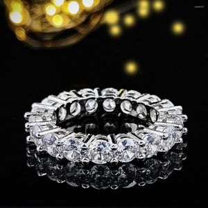Pierścienie klastra 2023 luksusowy czarny różowy zielony srebrny kolor estetyczny ślubna obrączka wieczna pierścień dla kobiet palec palec biżuteria R5696