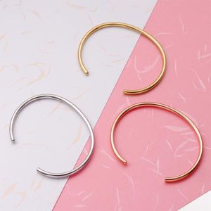 Bangle fnixtar 20pcs 65 3mm C Style puste bransoletki lustrzane mankiet ze stali nierdzewnej Otwarty dla majsterkowiczów biżuteria damska męska biżuteria