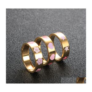 Cluster Rings Fashion Star Sun Love Shape Ring Colorf Glue Drop Enamel For Women Men Lover Jewelry Gift Delivery Dhmfl