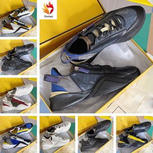 Design de luxo Men Sneakers Shoes Sapatos Homem Men Lateral-Zip Nylon Suede Low-Tops Tops grossos Tecidos de piso de borracha Esportes ao ar livre UE 38-46 Caixa original