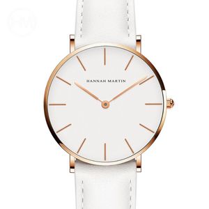 Wristwatches Drop Japan Quartz Simple Women Fashion Watch White Leather Strap Ladies Wrist Watches Brand Waterproof Wristwatch 36mmWristwatc