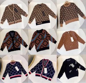 키즈 스웨터 카디건 겨울 따뜻한 소년 소녀 니트 스웨터 아기 후드 패션 편지 후드 스웨터