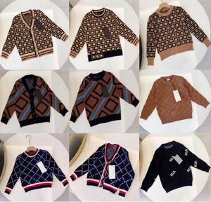 Çocuk Kazak Hırka Kış Sıcak Erkek Kız Örme Tişörtü Bebek Hoodies Moda Mektup Kapşonlu Kazak