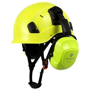 Säkerhetshjälm med öronmuff för ingenjör justerbara ventiler Arbetsmössa Men ce Abs Hard Hat Ansi Industrial Protection Rescue