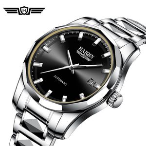 Zegarek haiqin mechaniczne automatyczne zegarki męskie męskie top męskie oglądać stalowe wodoodporne zegarek ren.