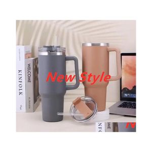 Tumblers 40oz Mug Tumbler с ручкой для медвежьей чашки с крышками ST ST из нержавеющей стали кофе термины автомобильные лагеря Бутылки с каплями доставка Гар dhcxo