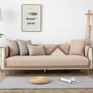 Stol täcker bomullslinne soffa täckning 1/2/3 sits hörn l form slipcover soffa för vardagsrum fast färg tjock handduk